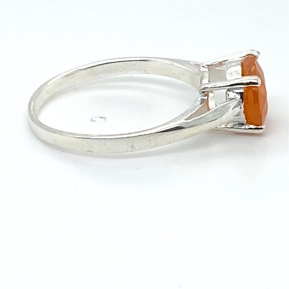 Mandarin Spessartine 2.45ct Platinum Finish Solid 925 Sterling Silver Ring - Picture 4 of 6